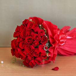 Flower Bouquet of 50 Red Roses