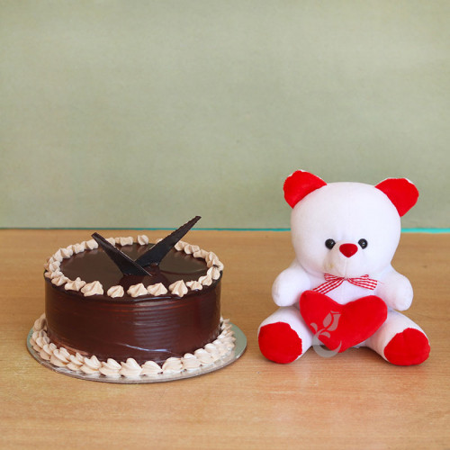 Chocolate cake + teddy
