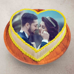 Heart shape Couple photo cake