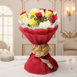 Mixed Rose Bouquet for Valentine's Day - Special Love Warmth Mixed Rose Bouquet for Valentine's Day - Special Love Warmth