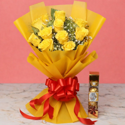 Love In Yellow - Yellow rose bouquet