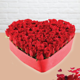 Heart Shape Bouquet 50 Roses