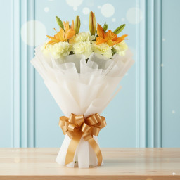 Yellow Lilies Bouquet for Valentine's Day - Ideally Woven Together