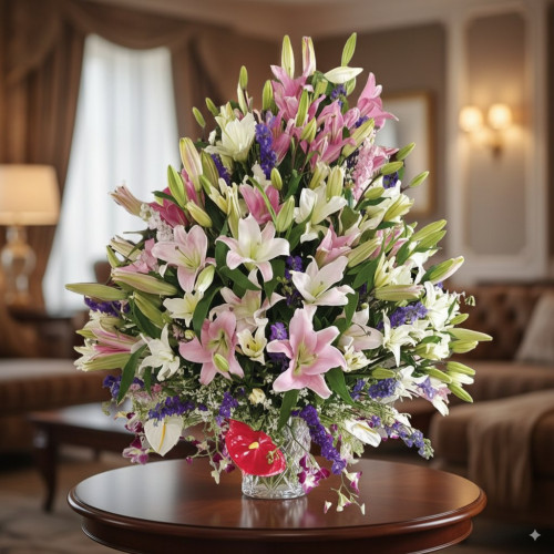 White Orchid Arrangement for Valentine's Day - Full Of Liveliness White Orchid Arrangement for Valentine's Day - Full Of Liveliness