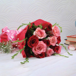 6 Red Roses 6 Pink Roses - Front View