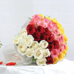 10 Red Roses 10 Yellow Roses 10 White Roses 10 Pink Roses - Side View