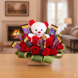 Red Rose Arrangement for Women's Day - Chocolaty Roses