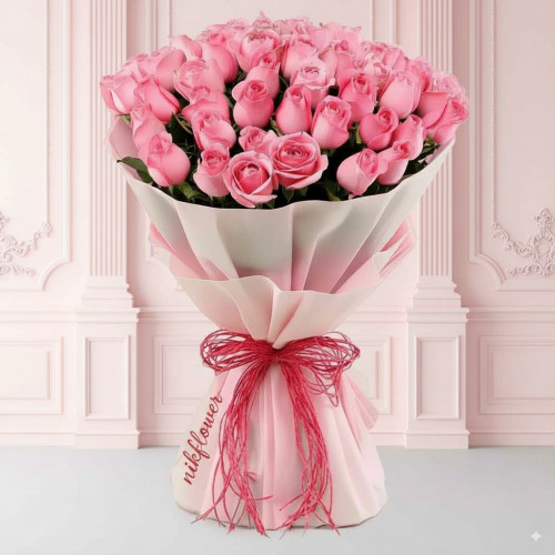 Pink Rose Bouquet for Valentine's Day - 35 Pink Roses Bouquet