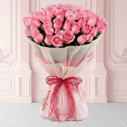 Pink Rose Bouquet for Valentine's Day - 35 Pink Roses Bouquet Pink Rose Bouquet for Valentine's Day - 35 Pink Roses Bouquet
