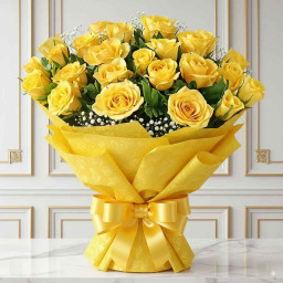 Yellow Rose Bouquet for Mother's Day - 25 Yellow Roses Bunch