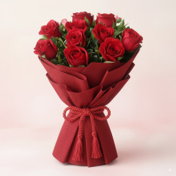 Red Rose Bouquet for Mother's Day - 10 Red Roses Bunch
