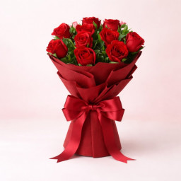 10 Red Roses Bunch - Red rose bouquet
