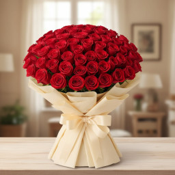 Red Rose Bouquet for Valentine's Day - 100 Red Roses Bouquet