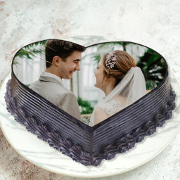 Photo Cake Heart Shaped