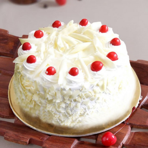 Half  Kg White Forest Cake