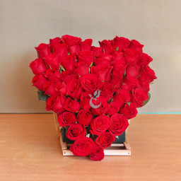 Heart Shaped 50 Red Roses