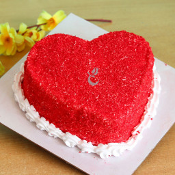 Zoom view of Heart Shape Red Velvet Cake