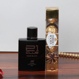 Combo Gift of Perfume With 4Pcs Ferrero Rocher Chocolate