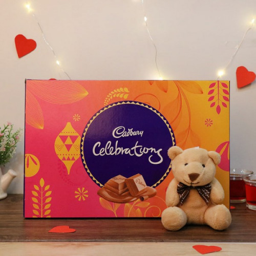 Combo Gift of Teddy with Celebration Chocolate