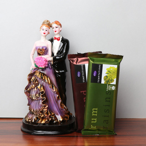 Gift Combo of One Beautiful love Showpiece and Two Cadbury Temptation Chocolates