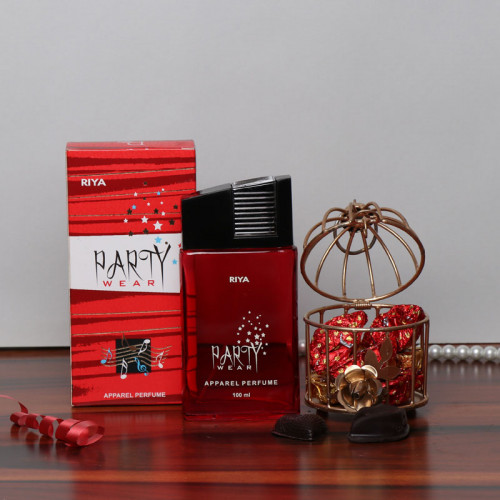 Gift Hamper of One Riya Party Wear Perfume & Handmade Chocolates