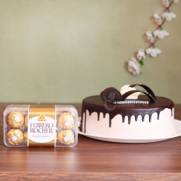 Combo of 16 Ferrero Rocher & 1/2 Kg Chocolate Cake